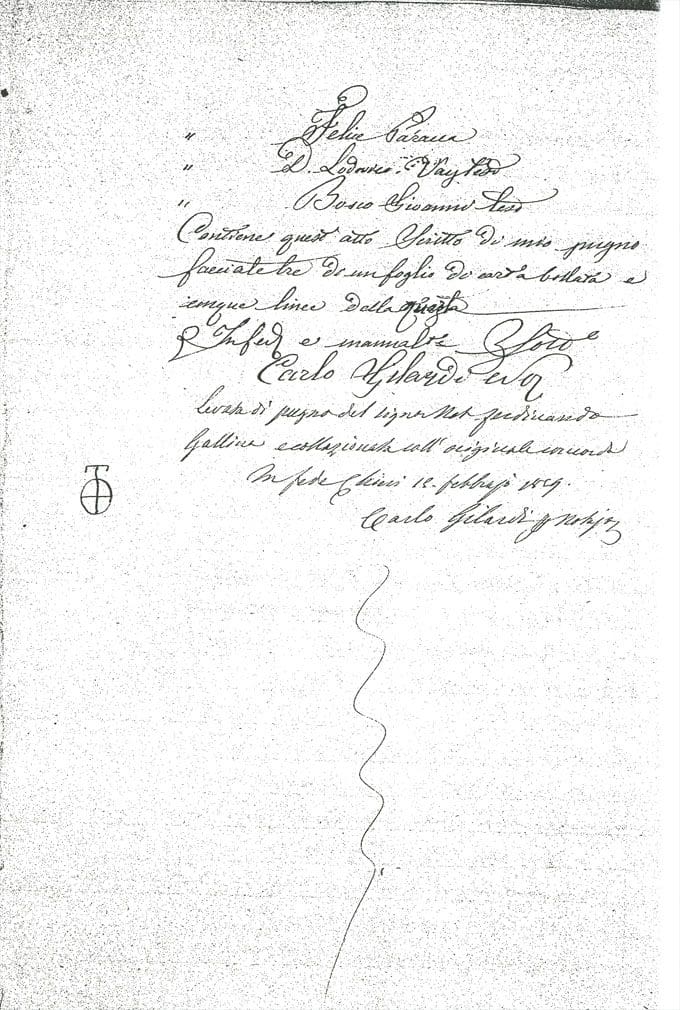 A handwritten document with writing on it.