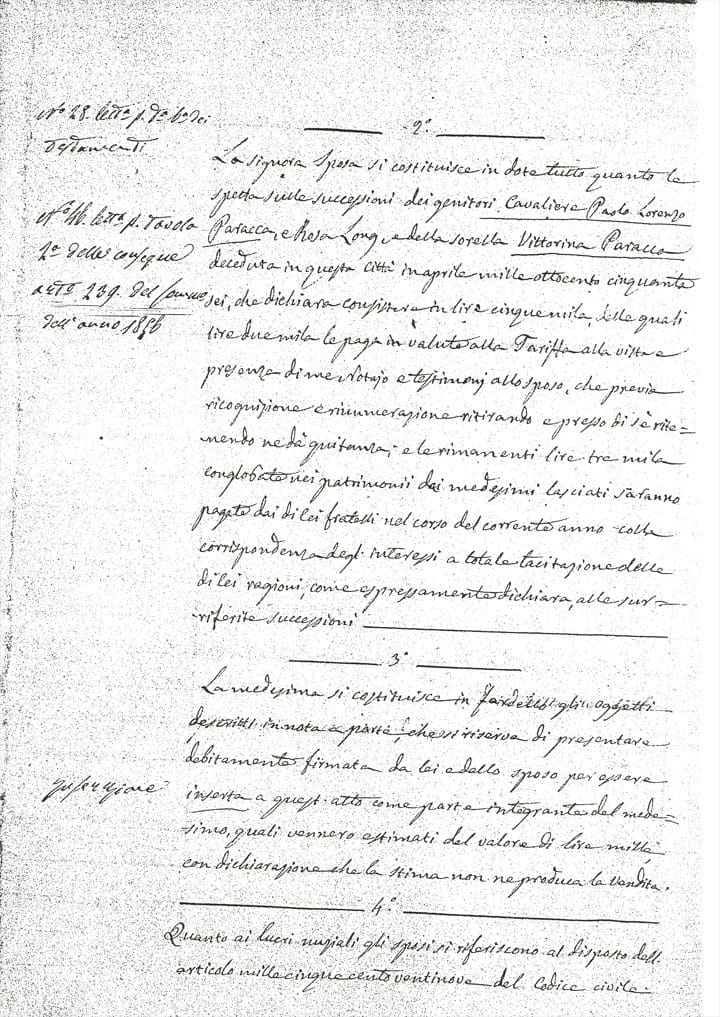 A handwritten document with writing on it.