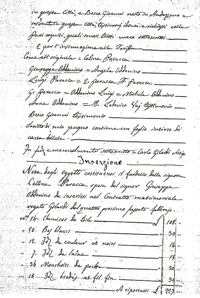 A handwritten document with writing on it.