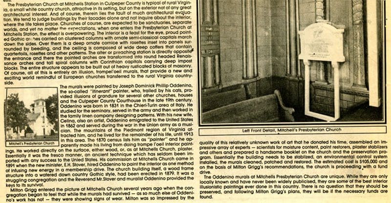 A page from an old newspaper with a picture of a church.