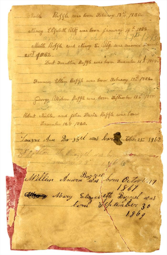 A page of old paper with writing on it.