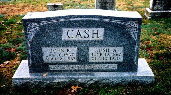 A headstone with two names on it.