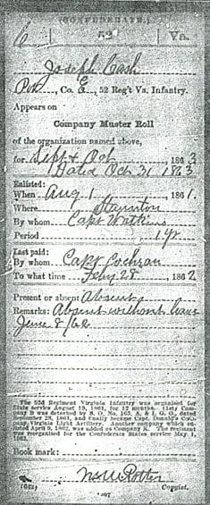 A page of an old time marriage record.