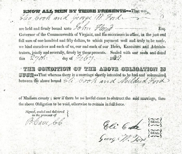 A picture of an old document with the name and date of birth.