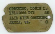 A dog tag with the name of louis edwards.