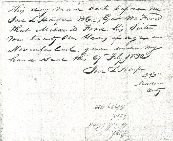 A handwritten letter from the 1 8 0 0 s.