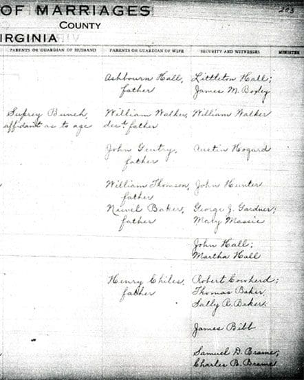 A page of the virginia state records.