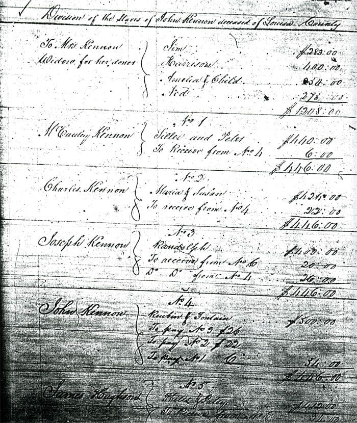 A page of old paper with several bills written in it.