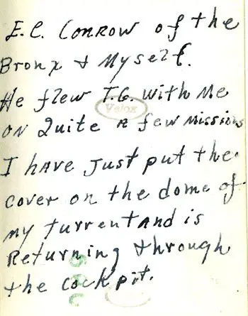 A handwritten note from the author of the book, " the return."