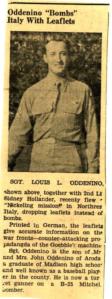 A newspaper clipping of an old man in uniform.