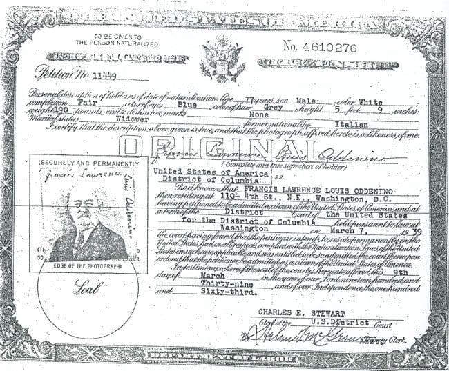 A picture of an old us passport.