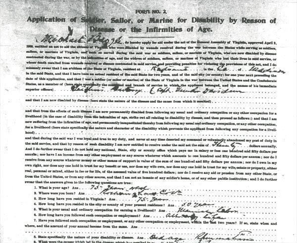 A page of an old document with the name of a person.