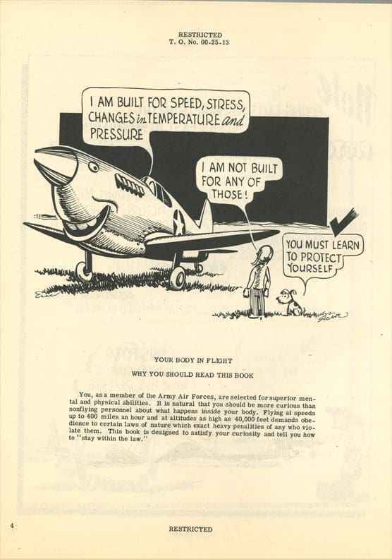 A cartoon of an airplane with two people standing next to it.