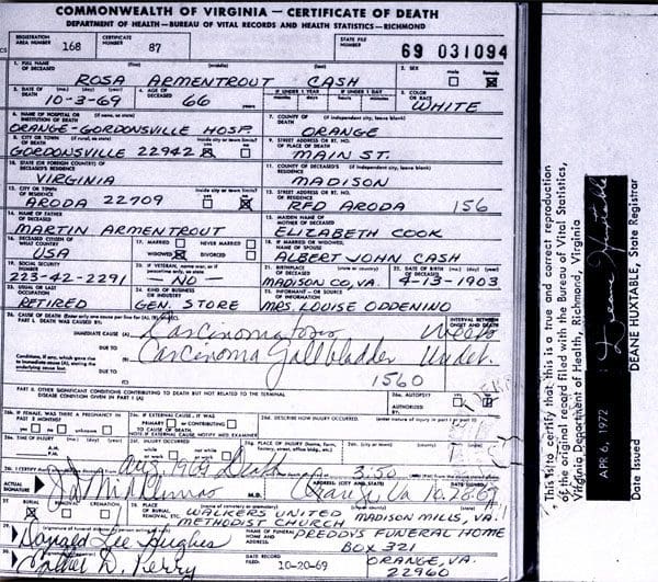 A birth certificate for a woman who was born in 1 9 3 0.