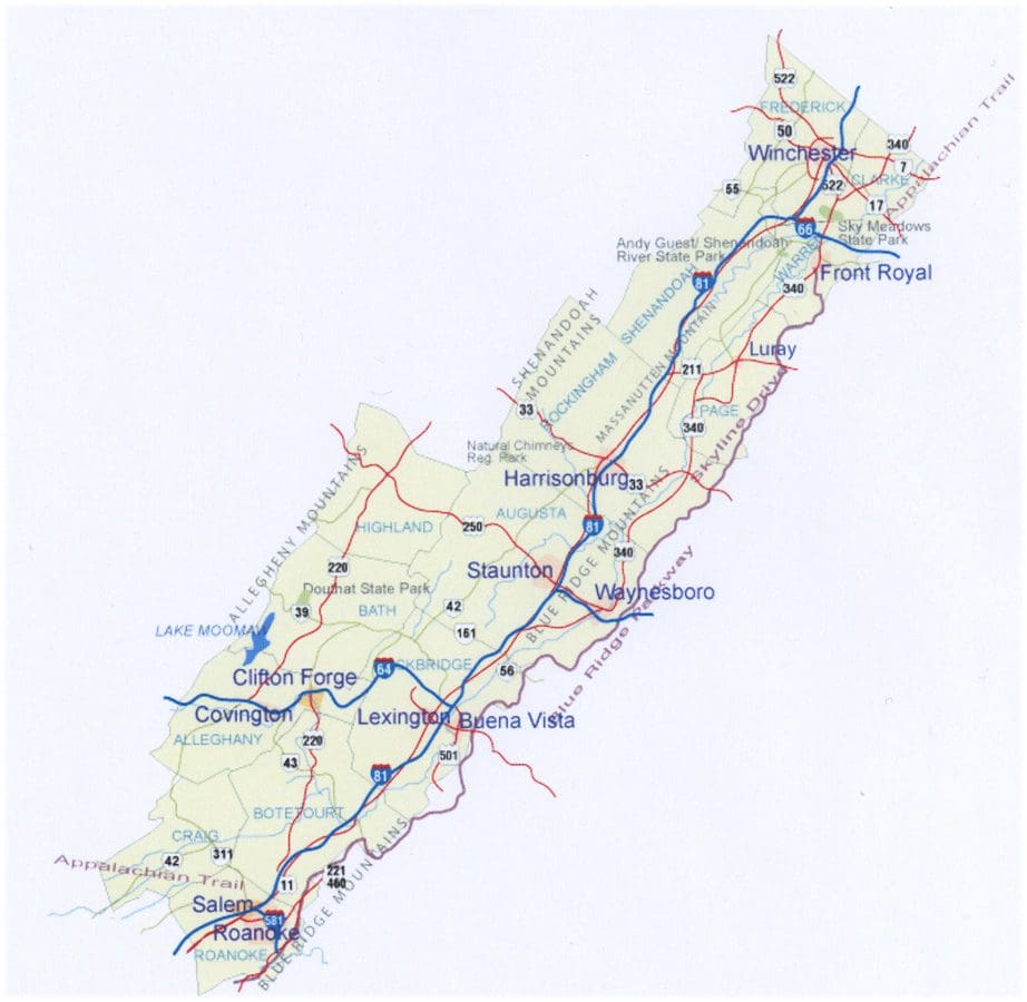 A map of the highway system in the country.