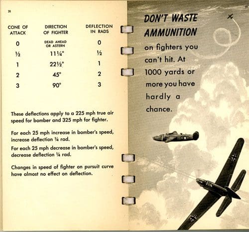 A page from an old book with the words " don 't waste ammunition on fighters you can 't fly ".