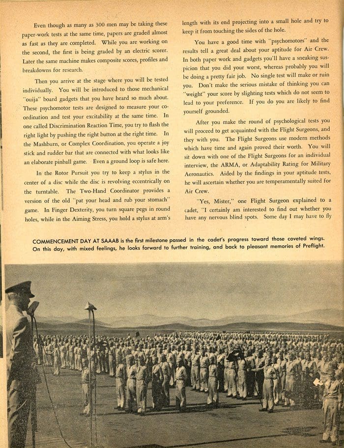 A page of an article with people gathered in the field.