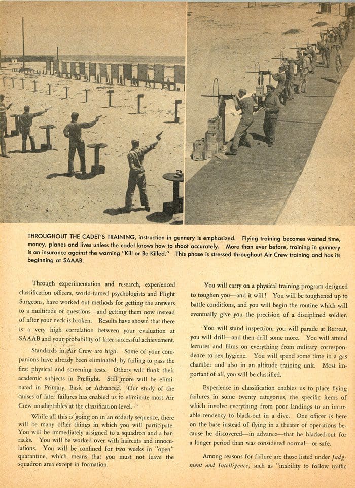 A page from an old magazine with two pictures of men shooting guns.