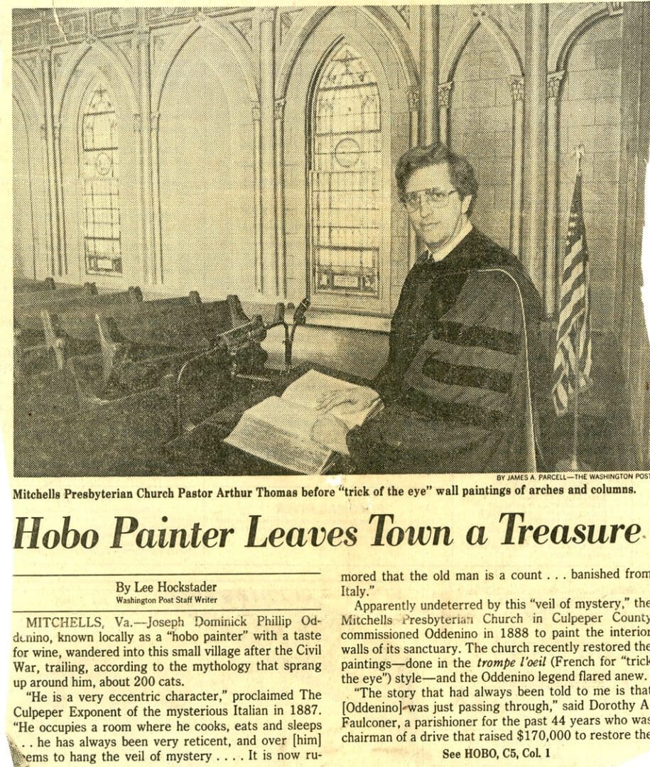 A newspaper article about the town 's historian, harry potter.