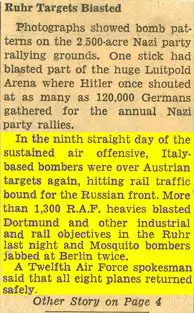 A newspaper article about the nazi party rally.