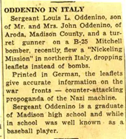 A newspaper article about an italian soldier.