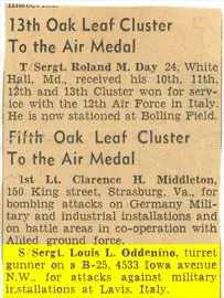 A newspaper clipping with the words " s. L. Louis l. Oddenier, jr." and " s. R. Loris