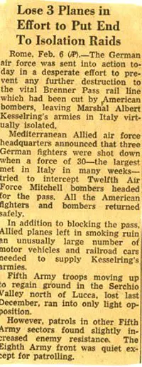 A newspaper article about the italian air force.