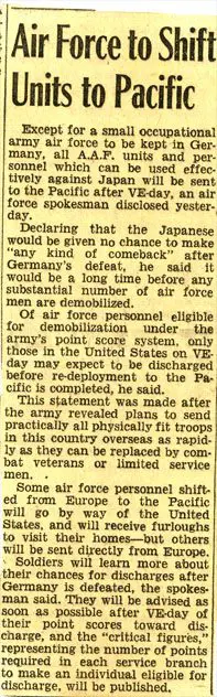 A newspaper article about an army personnel eligibility.