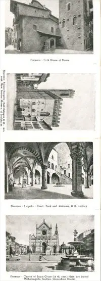 Two drawings of a building with arches and stairs.