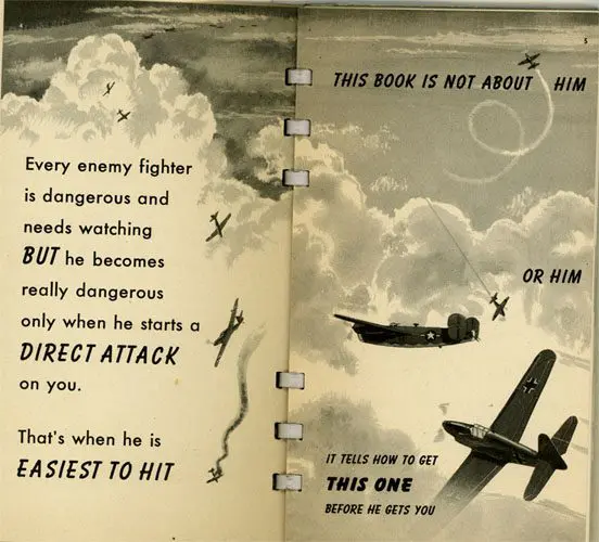 A book with pictures of airplanes flying in the sky.