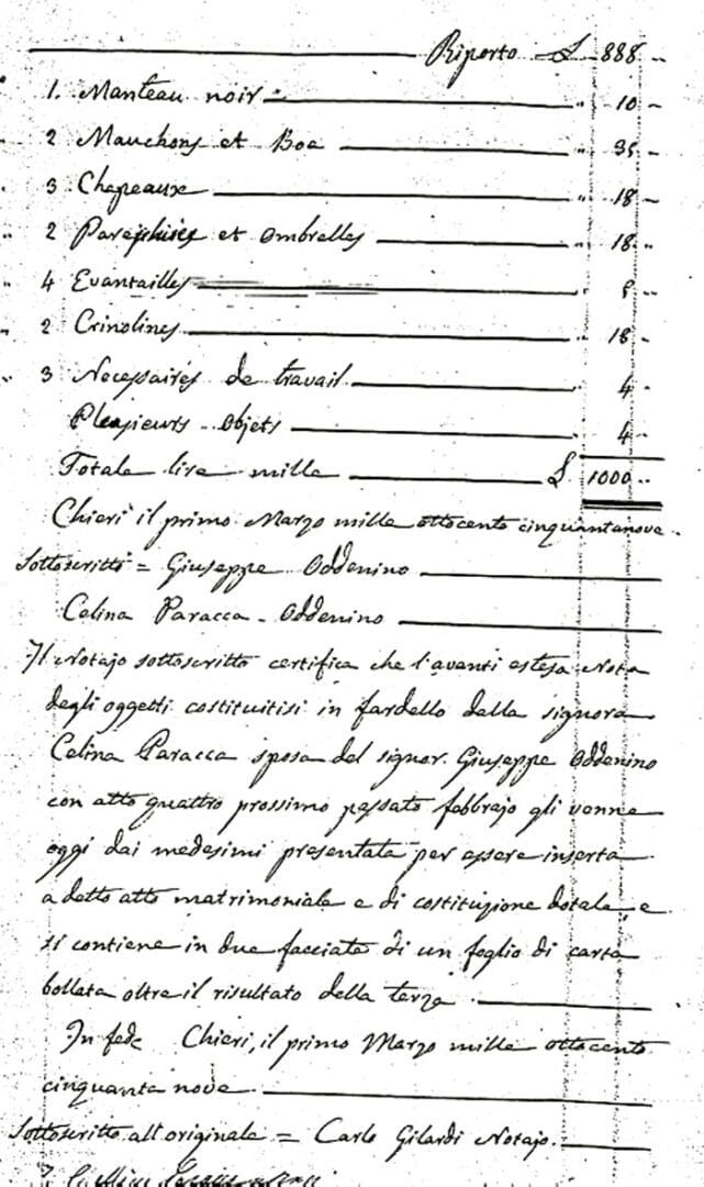 A handwritten document with writing on it.