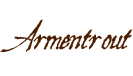 A brown hand written name of armentra