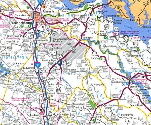 A map of the country with many roads and highways.