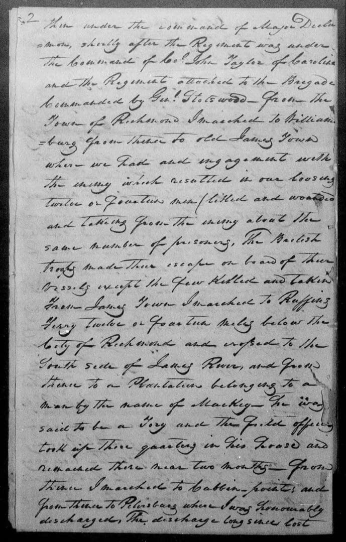 A page of an old letter written in black ink.