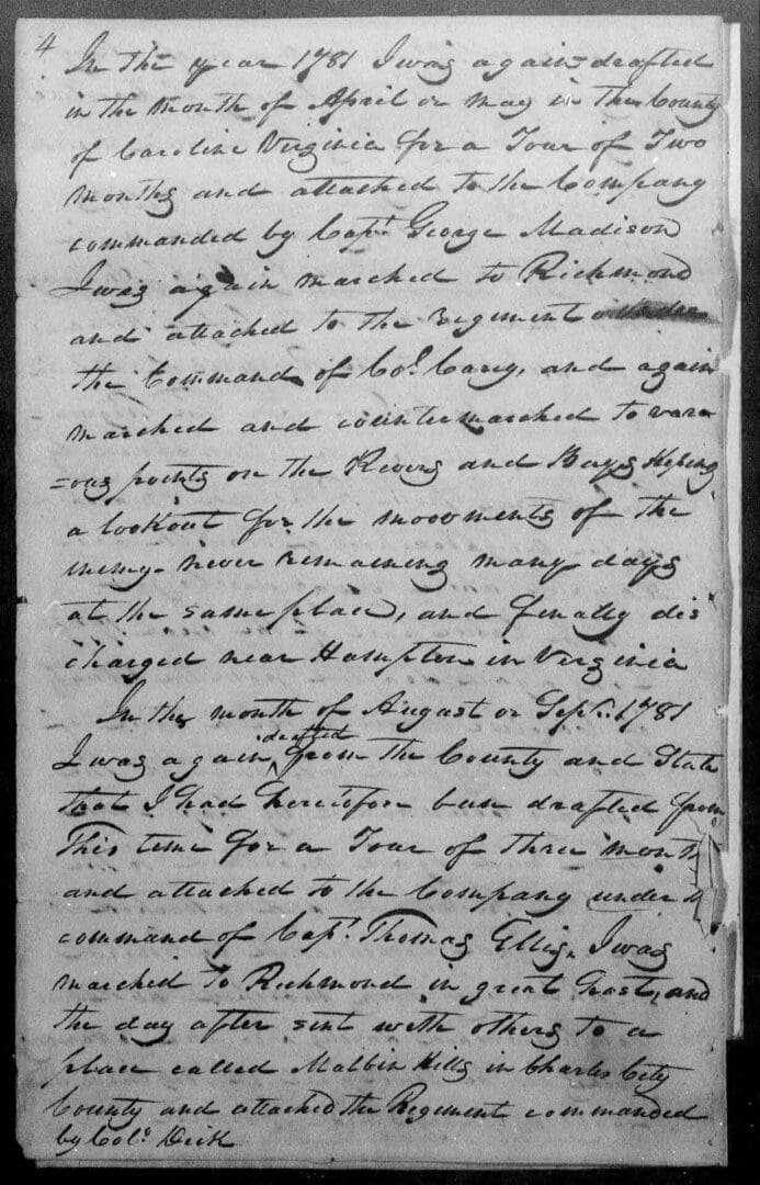 A page of an old letter written in black ink.