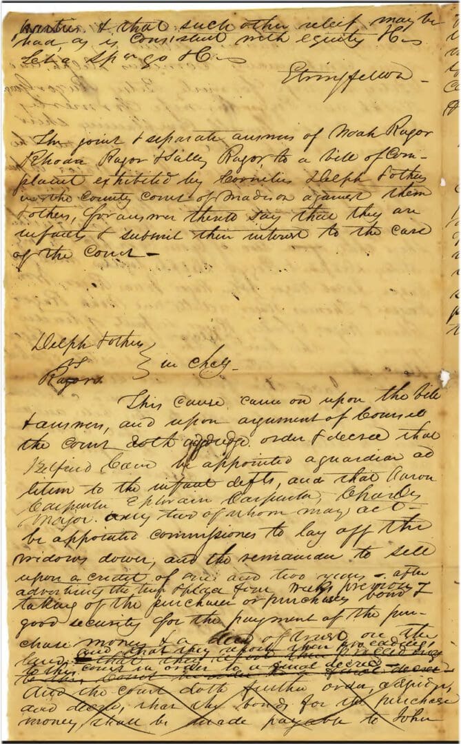 A page of an old letter written in the 1 8 0 0 's.