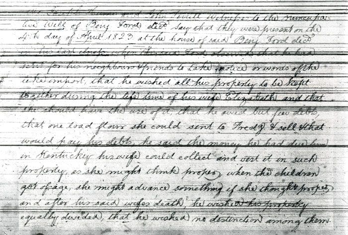 A page of handwritten text with several lines.