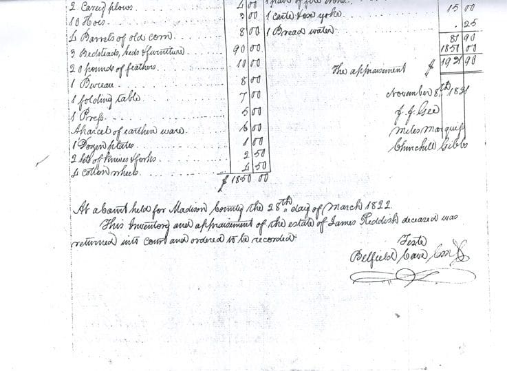 A page of the old time ledger.