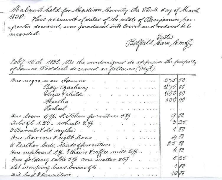 A page of the 1 8 5 0 census shows the numbers for each person.