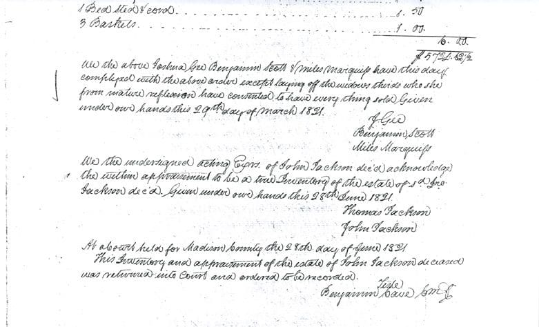 A page of an old document with several words written in it.