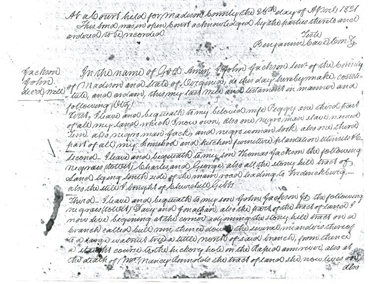 A page of an old document with writing on it.