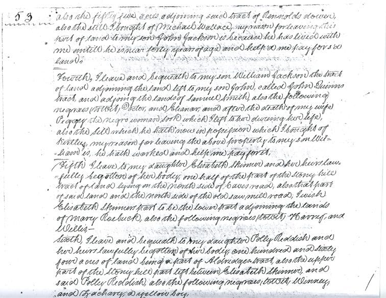 A page of handwritten text with the words "