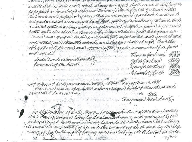 A page of an old document with some writing on it