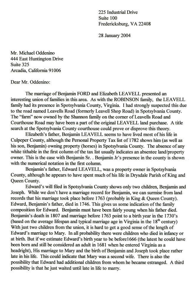 A letter from the judge to the court of appeals.