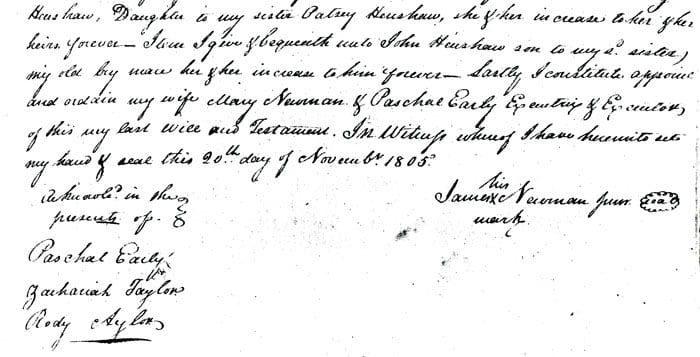 A page of an old document with the date and location.