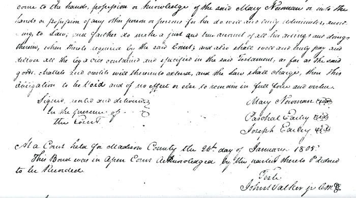 A page of an old document with the name of a person.