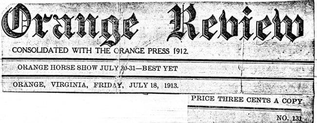 A newspaper with the price of the orange press 1 9 1 2.