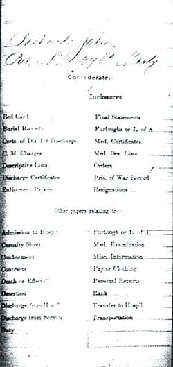 A page of papers with many different types of information.