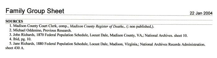 A page of the madison county register of deaths.