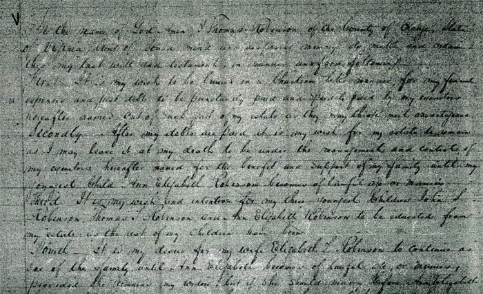 A close up of an old letter